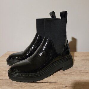 Loeffler Randall Black Bridget Chelsea Combat Boots SZ 5